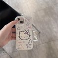thumbnail image 2 of Funda de teléfono móvil de TPU electrochapada Popular Hello Cute Kitty con correa para iPhone 15 14 13 12 11 Pro max contraportada, 2 of 4