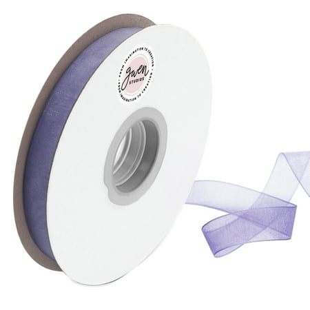 UPC: 0810056347109 | Navy Blue Sheer Organza Ribbon for Crafts and Gift Wrap  5/8  x 100 Yards by Gwen Studios