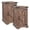 Light Brown Color, variant on Nightstand with Charging Station, Rectangular Farmhouse End Table with Barn Door and Adjustable Storage Shelf, 17" Deep Wood Rustic Sofa Side Table for Living Room, Bedroom, White