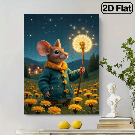 500 pieces of vertical paper jigsaw puzzle - cute mouse, size 15 x 20.5 inches.
