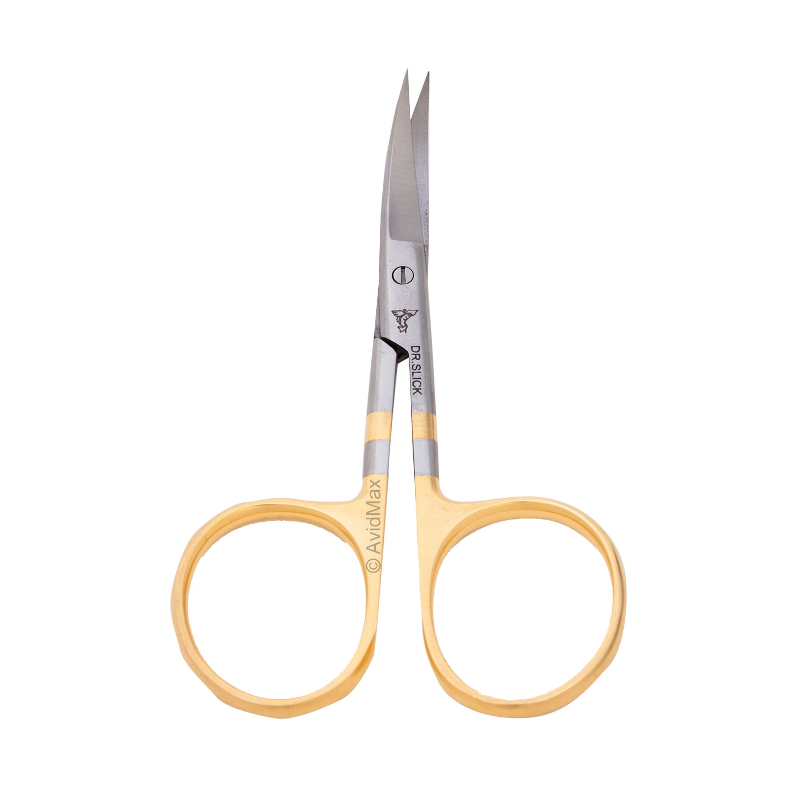 Dr Slick 4.5/" Hair Scissors Straight//Curved Serrated Blade Gold Loops