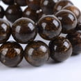 thumbnail image 2 of Angelstones Bracelet Extensible Unisexe en Perles Rondes de 10 mm avec Pierre Précieuse en Bronze Naturel, 2 of 2