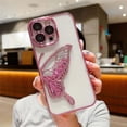 thumbnail image 2 of Shiny Glitter Quicksand Butterfly Clear Silicone Phone Case For iPhone 15 14 11 12 13Pro Max Luxury Plating Protective TPU Cover ZR, 2 of 7