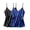 Black/Navy Blue, variant on Women's 2 Pcs Satin Camisole Silky Pajama Tank Tops V Neck Soft Spaghetti Strap Loose Basic Sleepwear