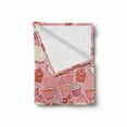 thumbnail image 2 of Cartoon Soft Flannel Fleece Throw Blanket, Teapots Cups with Polka Dots Patterns Cherries Cakes Tea Coffee Pattern, Cozy Plush for Indoor and Outdoor Use, 70" x 90", Pink Orange and Red, by Ambesonne, 2 of 6