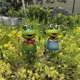 thumbnail image 5 of 2Pcs Frog Garden Stakes Metal Iron Outdoor Courtyard Sculptures for Yard Patio Flower Bed Lawn Decorative Ornament and Spring Holiday Gift, 5 of 7