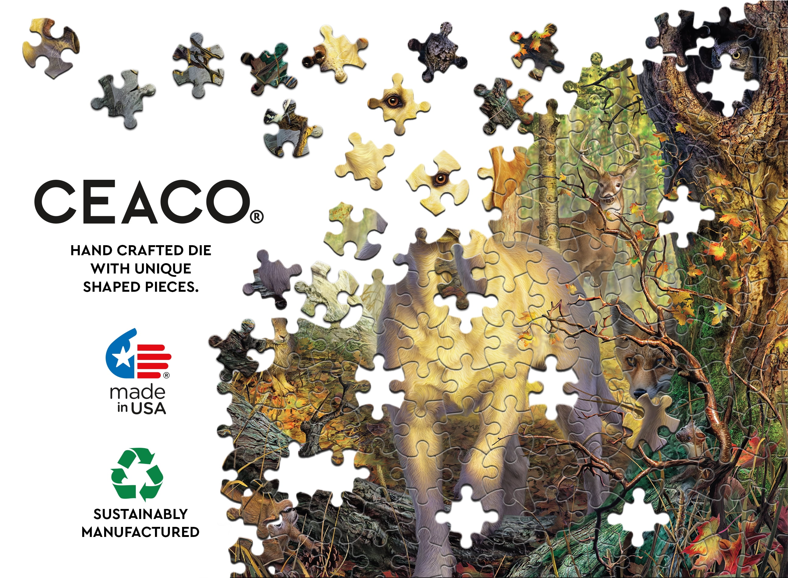 Ceaco Yellow Lab Lynnea Washburn 500 Piece Interlocking Jigsaw Puzzle