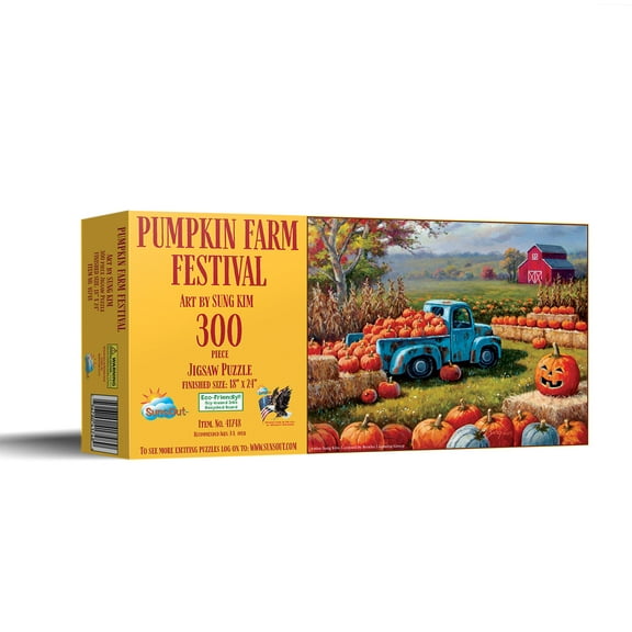 SUNSOUT INC - Pumpkin Farm Festival - 300 pc Jigsaw Puzzle by Artist: Sung Kim - Finished Size 18" x 24" Halloween - MPN# 41748
