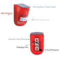 thumbnail image 4 of FYBTO Solar Motion Sensor Detector Siren Sound Alarm LED Warning Strobe Flashing Red Light Security Outdoor Waterproof Device Keep Animal Away for Home Warehouse Farm (Red Lampshade)-0621, 4 of 5
