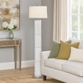 thumbnail image 7 of Benjara Jin 57" Floor Lamp- Gray Drum Fabric Shade- Modern Round Silver Base, 7 of 7