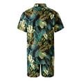 thumbnail image 6 of KOMOO Men Printed Shirt Hawaiian Sets Casual Button Down Short Sleeve Shirt and Shorts Summer Beach Suit, 6 of 9