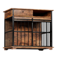 thumbnail image 3 of Heavy Duty Dog Cage Furniture - Solid Wood Kennel with Removable Tray for Medium/Large Dogs, 3 of 5
