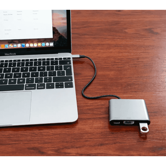 USB C to HDTV Multiport Adapter with 4K HDTV Output,Type-C Hub Converter to 4K HDTV USB 3.0 PD Charging Port, Adapter for MacBook Pro/air,iPad Pro &More USBC Devices 50cm Cab