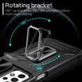 thumbnail image 2 of TECH CIRCLE Case for Samsung Galaxy A23 Phone Cover with Magnetic Kickstand + Metal Ring Holder + Lens Cover, Shockproof Hybrid PC+TPU Covers [360° Rotating Bracket] [Corner Protection] - Black, 2 of 8