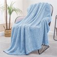 thumbnail image 4 of Large Flannel Fleece  Blanket Baby Blue - King, 4 of 5