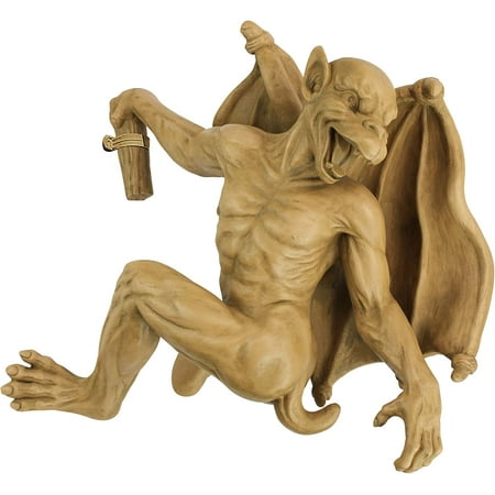 Toscano NG32115 Gaston the Gothic Gargoyle Climber Hanging Statue Large 16 Inch Polyresin Gothic Stone Climbing the Castle - Those sharp claws are excellent for scaling the medieval castle walls! This grotesque is happy to taunt anyone who might pass by as he hangs from your tree or home or garden wall Artist Liam Manchester - Fashioned this climbing collectible predator sculpture with muscular haunches  large wings  and a ginning face after the legendary European heritage of gargoyle sentries High Quality Wall Sculpture - Hand-cast using real crushed stone bonded with durable designer resin  our Climbing Gaston the Gargoyle Statue is topped with a UV resistant Gothic Stone finish Design Toscano Statue - Exclusive to the Design Toscano brand  this detailed Gaston the Climbing Gargoyle sculpture is perfect for proud display in your home or garden  it also makes a great gift for gargoyle collectors Our Large Gaston the Gothic Gargoyle measures 14 Wx16 Dx15 H and weighs 9 lbs.