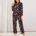 thumbnail image 2 of Hirioo Cute Animals for Women's Pajama Sets 2 Piece Pjs Women's Long-Sleeved Pajama Set Button Down Sleepwear,S-XXL-XX-Large, 2 of 7