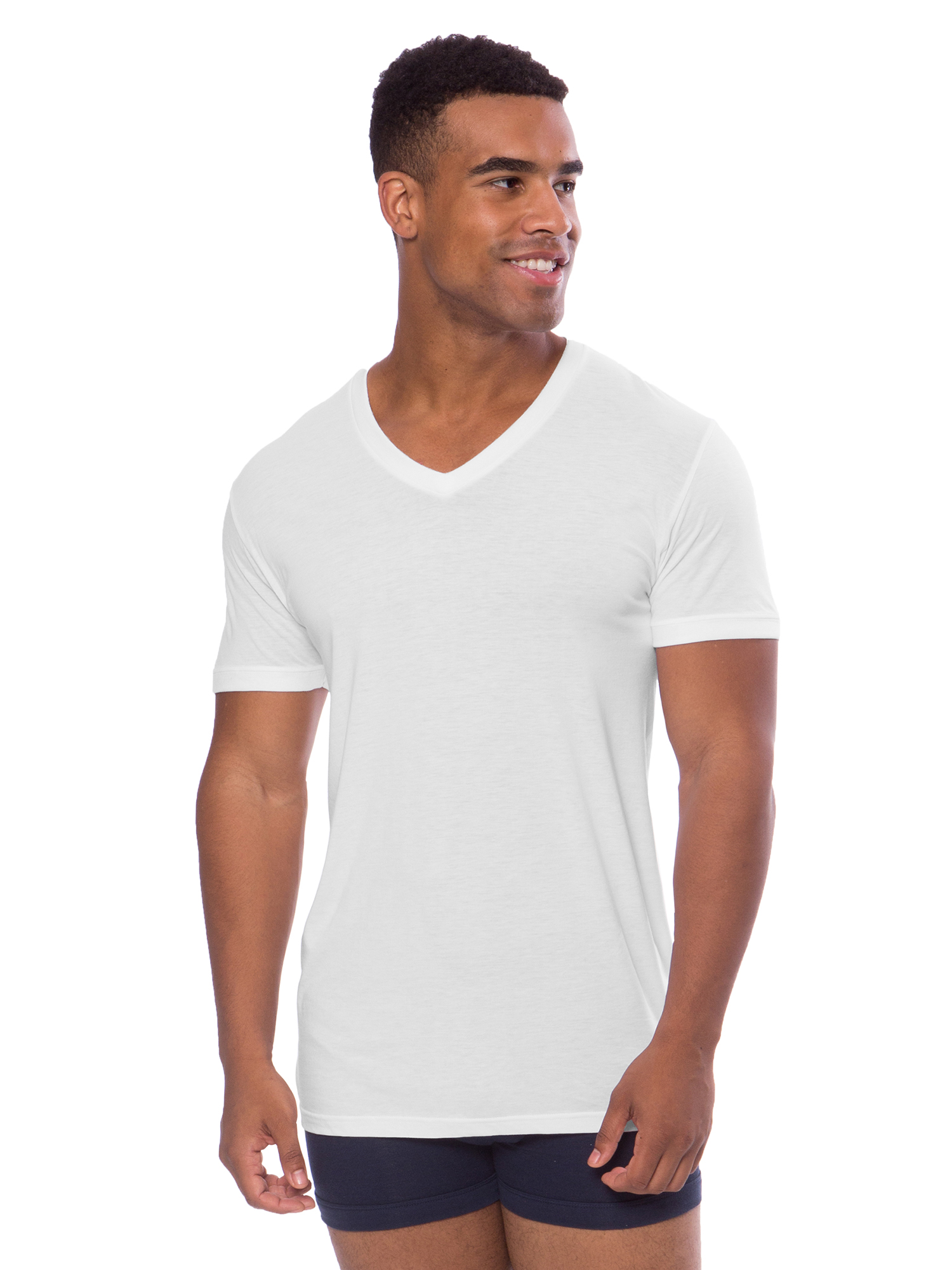Loungewear Tee in Bamboo Viscose Texere Mens V-Neck Luxury Undershirt Meio