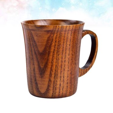 PAMINGONO Bamboo Drinking Cups 1Pcs Wooden Cup with Handle Smooth Surface Sturdy for Restaurant Use
