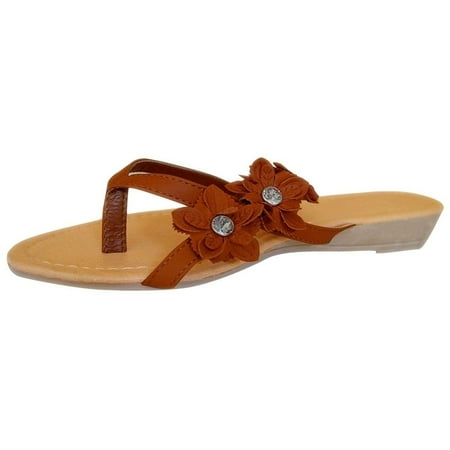 

Open-Toe Flower Strap Womens Sandals Dress flip Flops