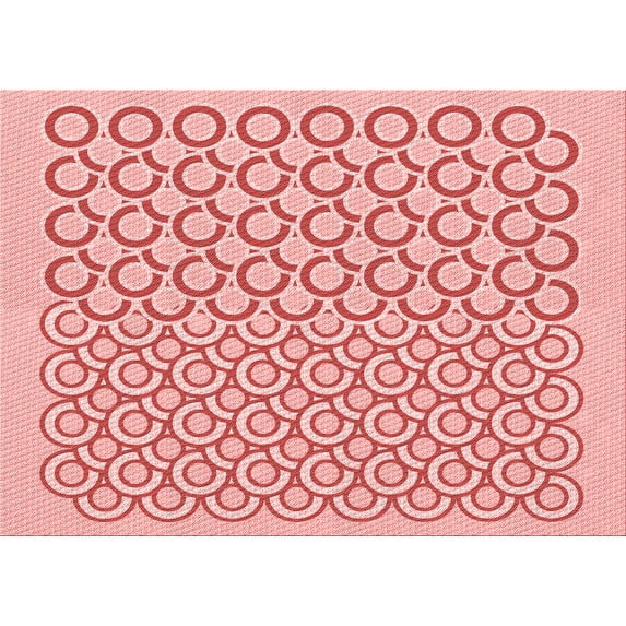 Ahgly Company Machine Washable Indoor Rectangle Transitional Deep Rose Pink Area Rugs, 2' x 5'