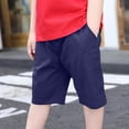thumbnail image 4 of Cethrio Kids Boys Cargo Shorts, Cotton Athletic Elastic Waist 2025 Summer Shorts Navy Size 5-6 T, 4 of 4