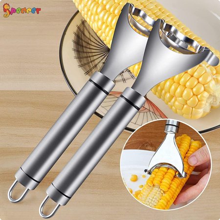 

Spencer 2Pcs Magic Corn Peeler Stripper 304 Stainless Steel Corn Thresher Stripper Kernel Cutter Kitchen Gadget
