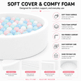 thumbnail image 4 of BEEPRINCESS Foam Ball Pit - Soft Play for Baby Infants and Toddlers Ages 1-3, Round Shape, No Balls Included, White, 4 of 10