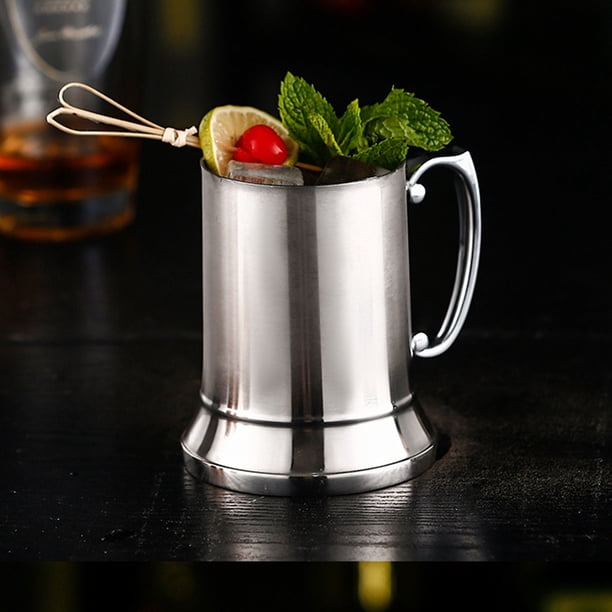 Taza de cerveza ANGGREK acero inoxidable antideslizante 500 ml elegante para reuniones familiares