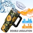 thumbnail image 5 of OBREWU Sunflower Tumbler with Handle and Lid,40oz Sunflower Double Wall Vacuum Insulated Tumbler,Sunflower Cups Gift for Women and Men, 5 of 7