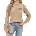 thumbnail image 4 of Zeagoo Womens Elegant Blouse Lace Long Sleeve Tops Dressy Cute Fall Tops Casual Work T-Shirts, 4 of 8