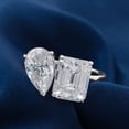 thumbnail image 2 of solitaire jewels 4TCW Pear and Emerald Cut Moissanit Toi Et Moi Engagement Ring For Women, 14K Yellow Gold, 2 of 7