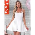 thumbnail image 2 of DARING DIVA Women's Nightgown Ruffle Spaghetti Strap Babydoll Chemise Dress XS White, 2 of 7