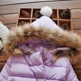 thumbnail image 3 of Dezsed Winter Jacket Girls Solid Color Hooded Snowsuit Coat With Zipper Long Sleeve Warm Children Clothes Down Windproof Jacket Outerwear 6Months-5Years On Clearance, 3 of 5