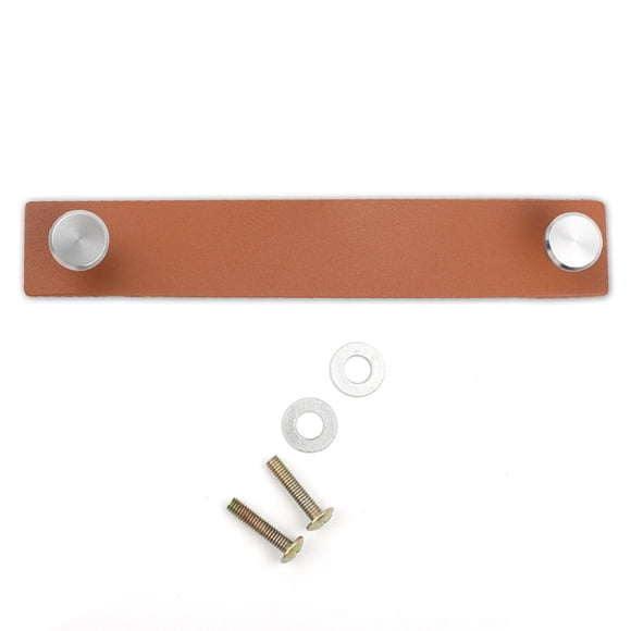 Tiradores de cajón Injueey de cuero muebles modernos pomos de puerta de cocina marrón claro 156 mm