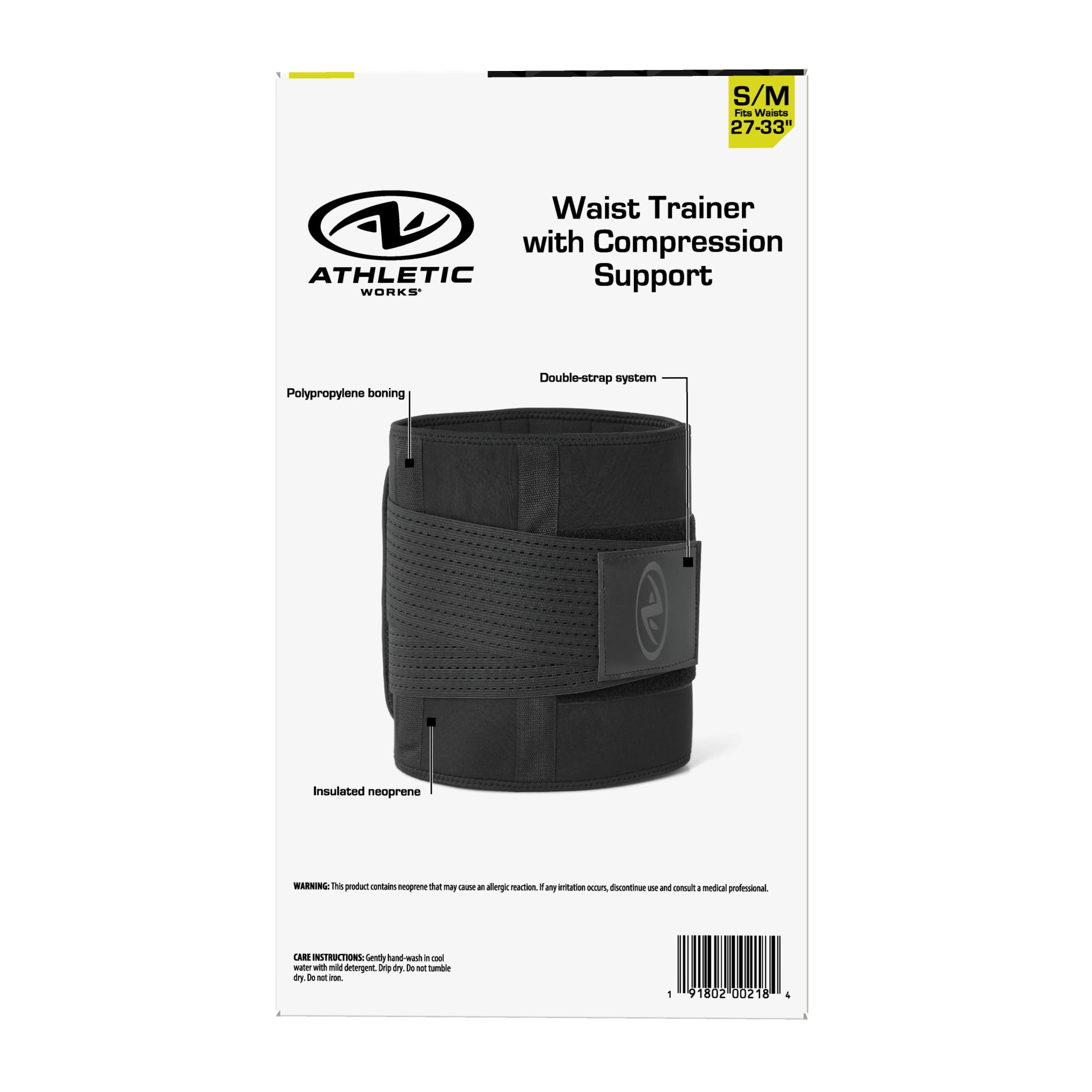 Athletic Works Waist Trainer SM with Compression Support Waist Range 27in to 33in for Sculpt & Strengthen Your Core