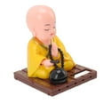 thumbnail image 2 of YUMILI Small Buddhist Monk Solar Ornaments Happy Buddha Statue Little Monk Decorative Ornaments Car Monk Statue Decoration(yellow), 2 of 8