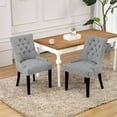thumbnail image 2 of Costaelm Bellmount Fabric Wingback Tufted Dining Chair 2 Pc Set in Gray, 2 of 11