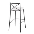 thumbnail image 4 of Modern Charlotte 30" Contemporary Fixed-Height Barstool In Black Metal And White Faux Leather - Set Of 2, 4 of 7