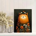 thumbnail image 2 of Green Orange Cat Illustration Canvas Happiness Quote Cottagecore Classroom Wall Decor, 2 of 8