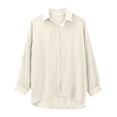 thumbnail image 3 of Women's Shirt Transparent Anti-UV Sun Protection Long Sleeve Button-Up Loose Casual Summer Top | Yubnlvae (Beige | A), 3 of 9