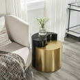 thumbnail image 2 of Williamspace Nesting End Table Small Coffee Table, Modern Ying Yang Style Side Table Iron Accent Tables for Small Spaces Living Room Bedroom Balcony Office, Black & Gold, 2 of 5