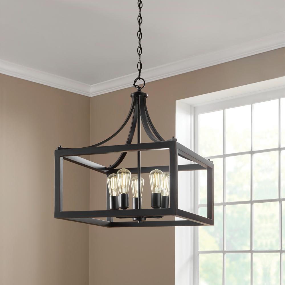 Light Distressed Black Pendant 
