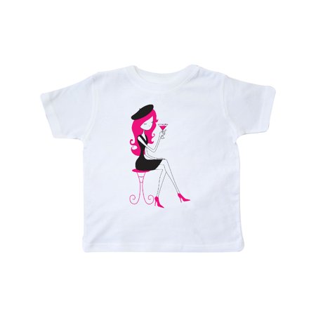 

Inktastic French Girl Fashion Girl Pink Hair High Heels Gift Toddler Toddler Girl T-Shirt