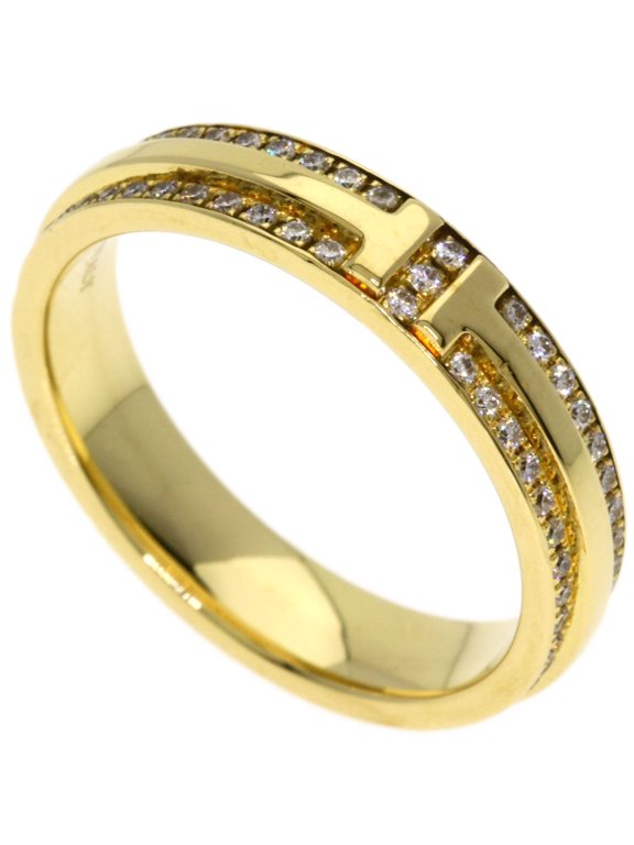 Pre-Owned Tiffany & Co. T TWO Diamond Ring, 18K Yellow Gold, Women's.