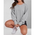 thumbnail image 4 of Womens Oversized Crewneck Long Sleeve Shirts Pullover Sweatshirts, 4 of 7