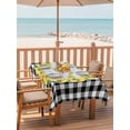 thumbnail image 2 of Outdoor Tablecloth with Umbrella Hole for Patio/Picnic/Party/Camping, Summer Lemon Waterproof Table Cloth Rectangle Table Cover Washable, Farmhouse Yellow Fruit Plaid Wooden Grain (60"x 120"), 2 of 8
