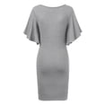 thumbnail image 3 of MBJ WDR1256 Womens Cowl Neck Short Flutter Sleeve Dress M HEATHER_GREY, 3 of 3