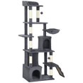 thumbnail image 1 of Large Dark Grey Cat Tree with 7 Scratching Posts, 2 Condos & Hammock - 67" Multi-Level Indoor Cat Tower for Living Room & Bedroom - Secure & Cozy Design, 1 of 7