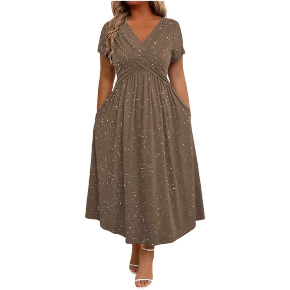 Turilly Women Plus Size Dresses Formal Wedding Guest Dress Fit and Flare Dresses for Party Ball Prom Gown Cocktail Dress